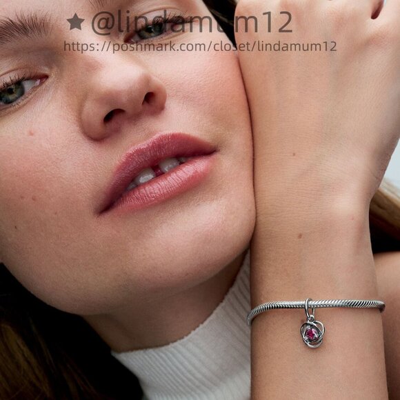 Pandora Pink Eternity Circle Dangle Charm - Picture 5 of 6